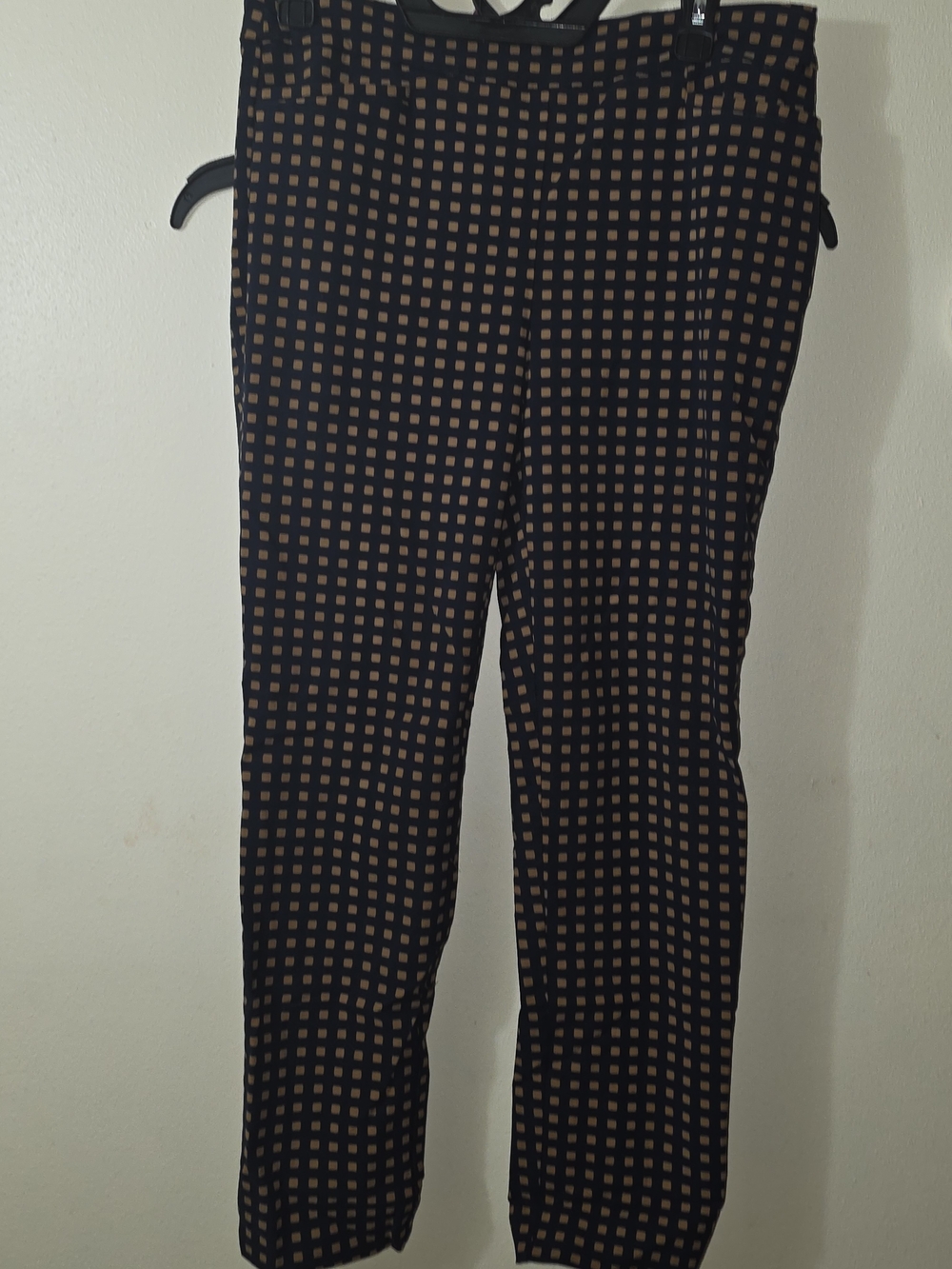 Chico's Black and Tan Checked Straight Leg Pants